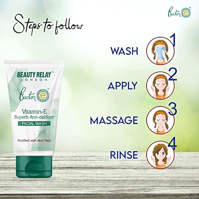 STRBOXONG - FACTOR E VITAMIN-E SUPERB ANTIOXIDANT FACIAL WASH - REMOVE OIL & DIRT, MOISTURE LOOK YOUNGER - SMOOTH & PERFECT - WHITENING & BRIGHTENING - WITH ALOEVERA, 175G, PACK OF 2 - Image 4